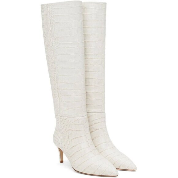 Paris Texas 60 Tall Boots 42 US 12 Womens Off-White Croc $965 - Picture 15 of 15